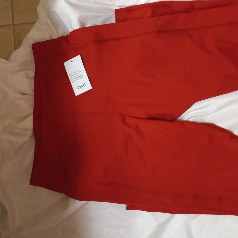 CURVE ATHLETIC Red Workout Gym Yoga Pants Sz XXL Stretch NWT Women's